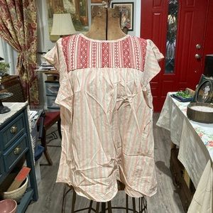 NWT XL Knox Rose peasant top.